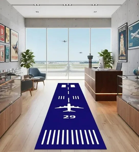 Kids Airport Runway Playmat Rug – Aviation Airplane Theme