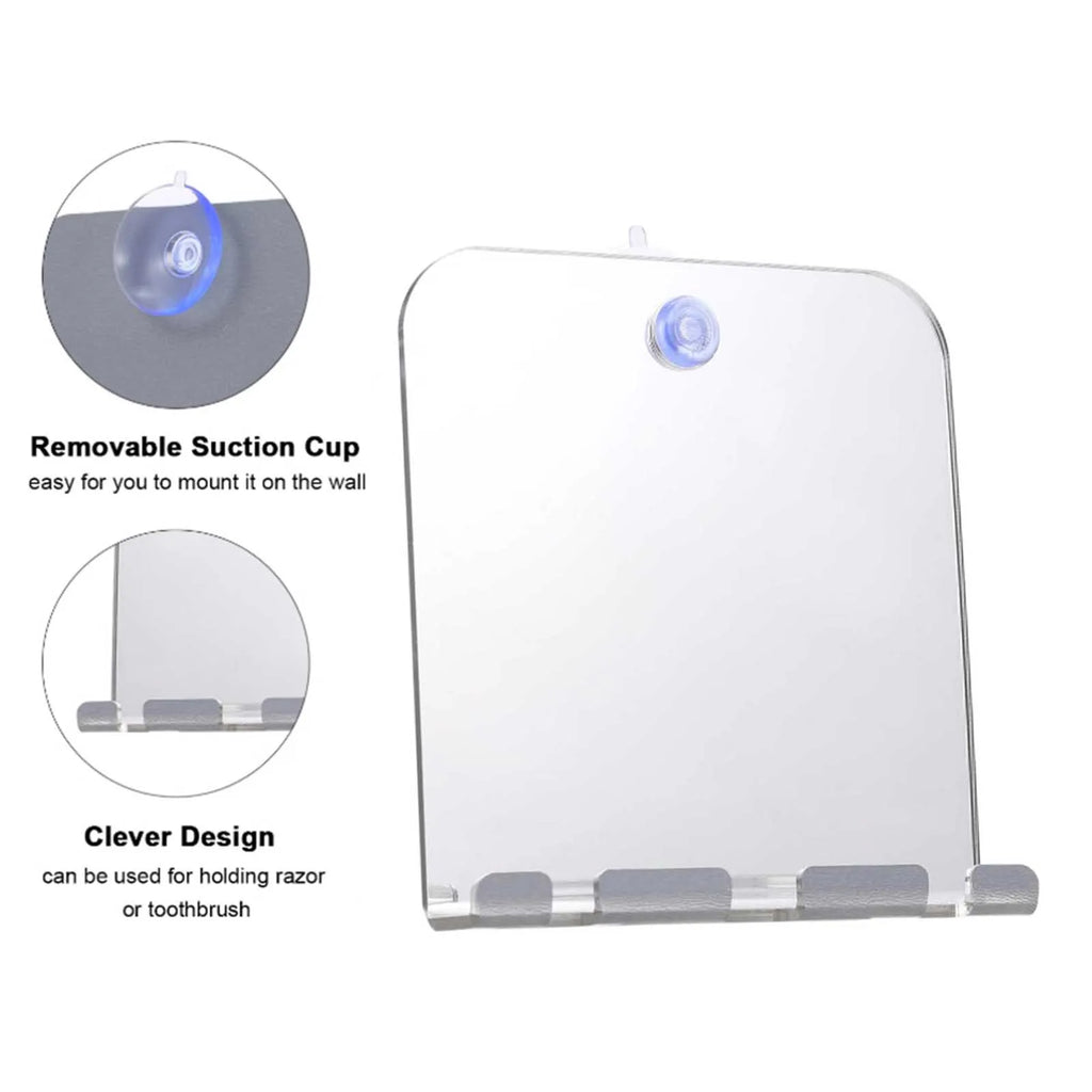 Fogless Shower Mirror with Suction Cup – Shatterproof Travel