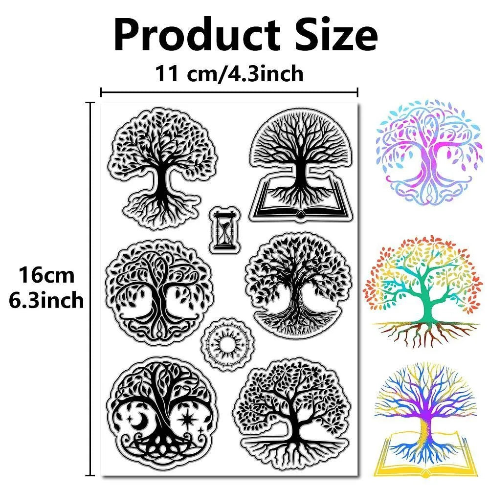 Tree of Life Clear Stamp – Sun & Hourglass DIY Craft Stamp