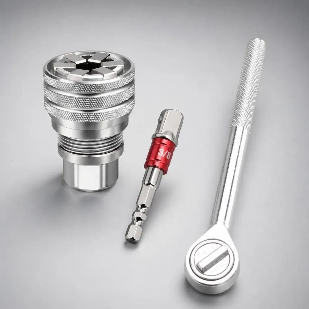 Universal Socket Wrench Set 10–19mm | 3/8" Drill Adapter