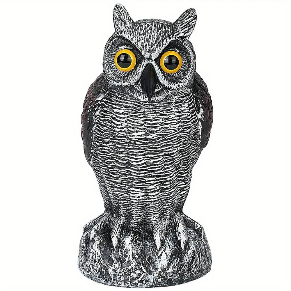 Realistic Owl Decoy Statue – Outdoor Garden Bird Deterrent