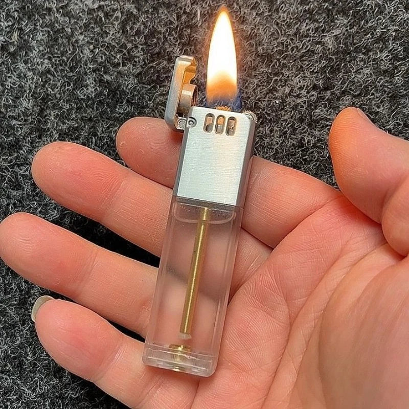 Transparent Acrylic Grinding Wheel Lighter – Visible Fuel Window