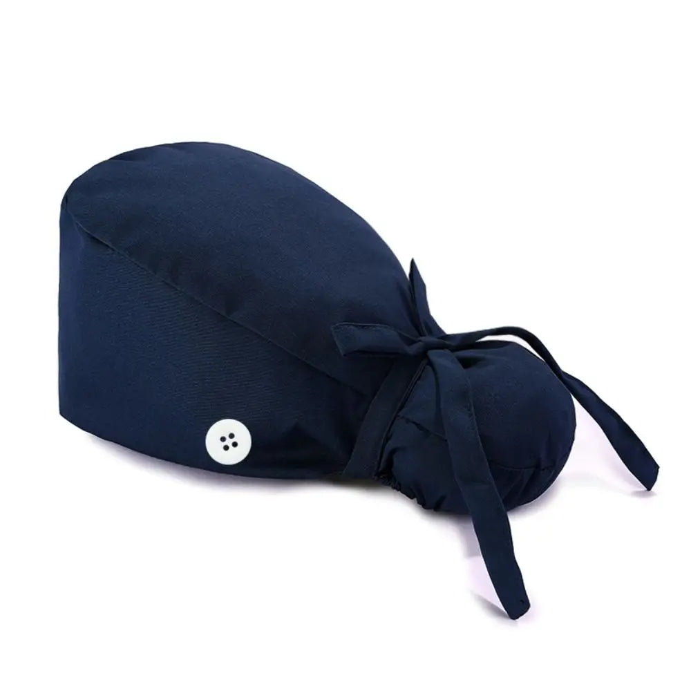 Adjustable Scrub Cap with Buttons & Ponytail Holder | Unisex