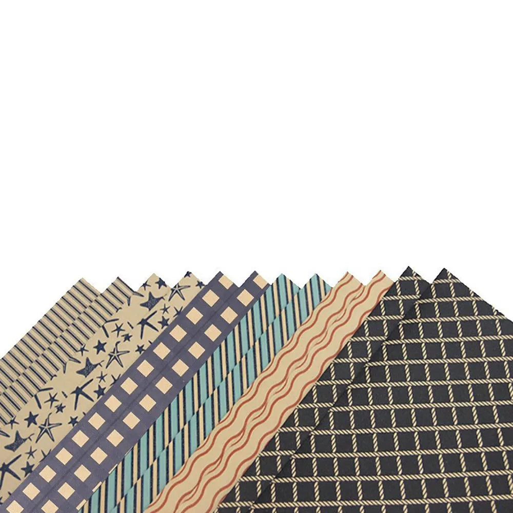 Retro Blue Sea Star Gift Wrapping Paper 70x50cm | Kraft
