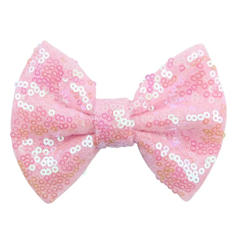 5-Pack Glitter Sequin Hair Bows – DIY Girls Hair Accessories