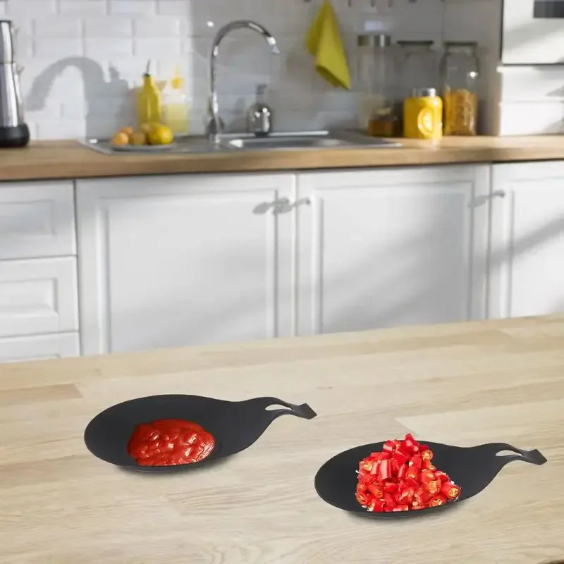 3-Piece Silicone Spoon Rest & Spatula Holder – Heat Resistant