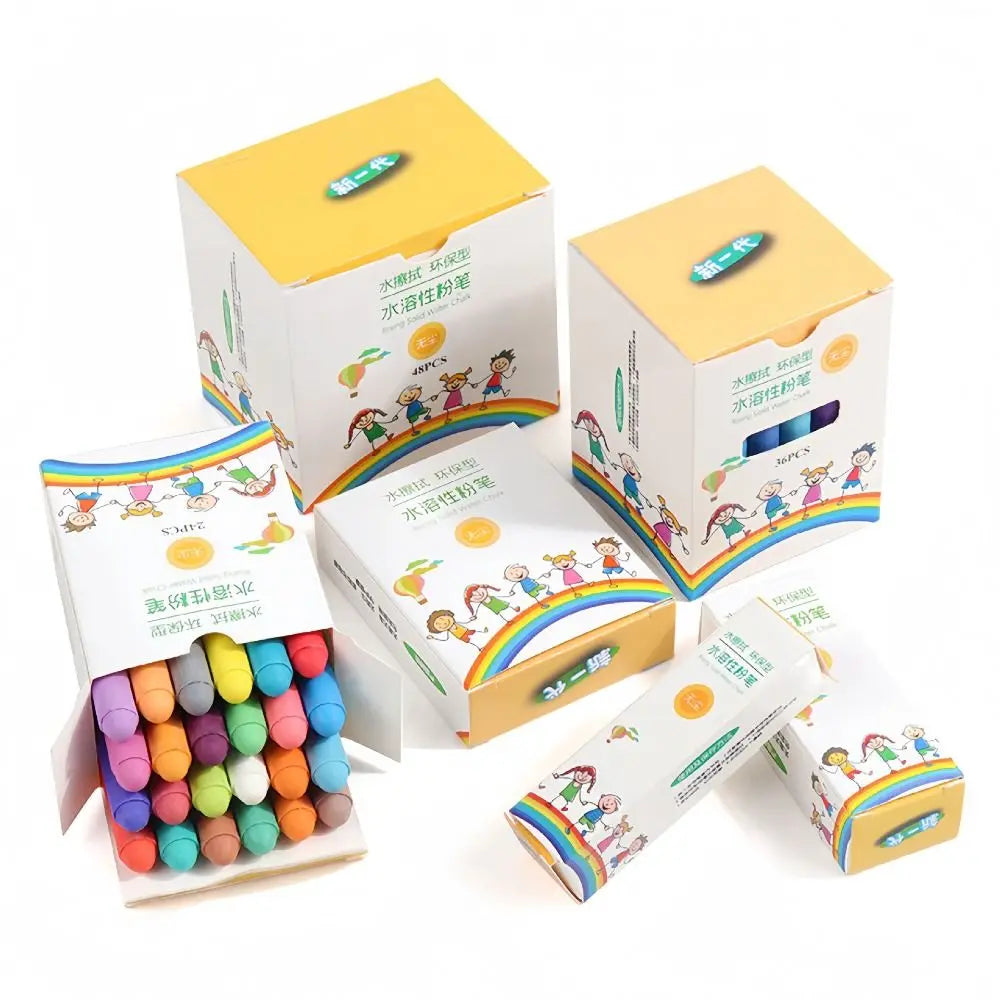 Dustless Colored Water-Soluble Chalk Set – Erasable, 6–48 Pcs