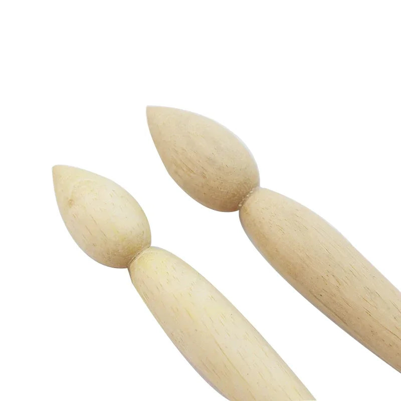 Wooden Double-Head Pottery Spout Modifier & Clay Shaping Tool