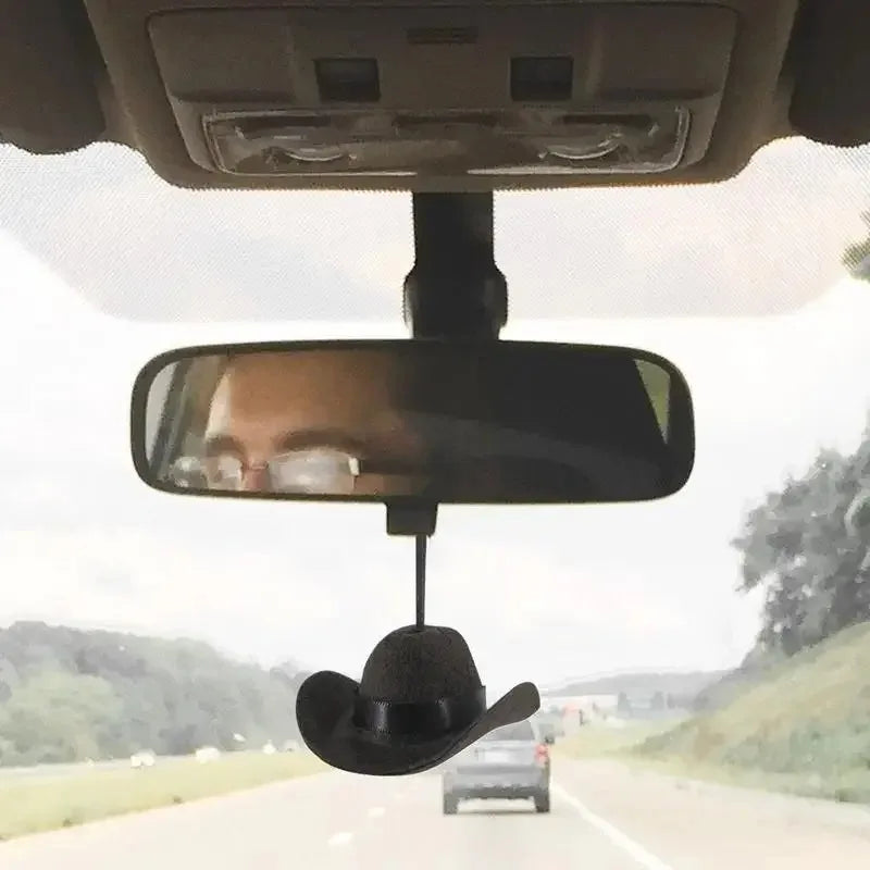 Cowboy Hat Car Pendant – Western Rearview Mirror Decor