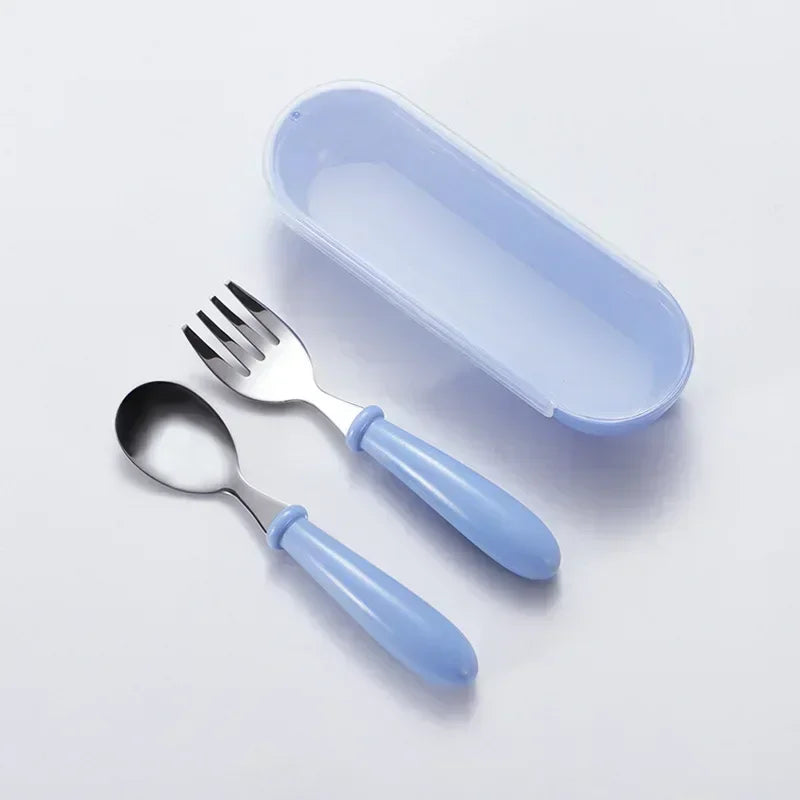 Kids Stainless Steel Cutlery Set – Cartoon Fork & Spoon Gift