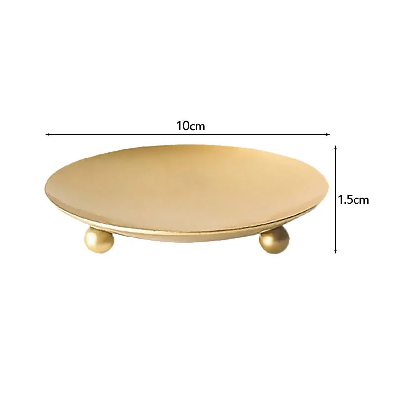Black Gold Round Metal Candle Holder – Art Deco Home Decor