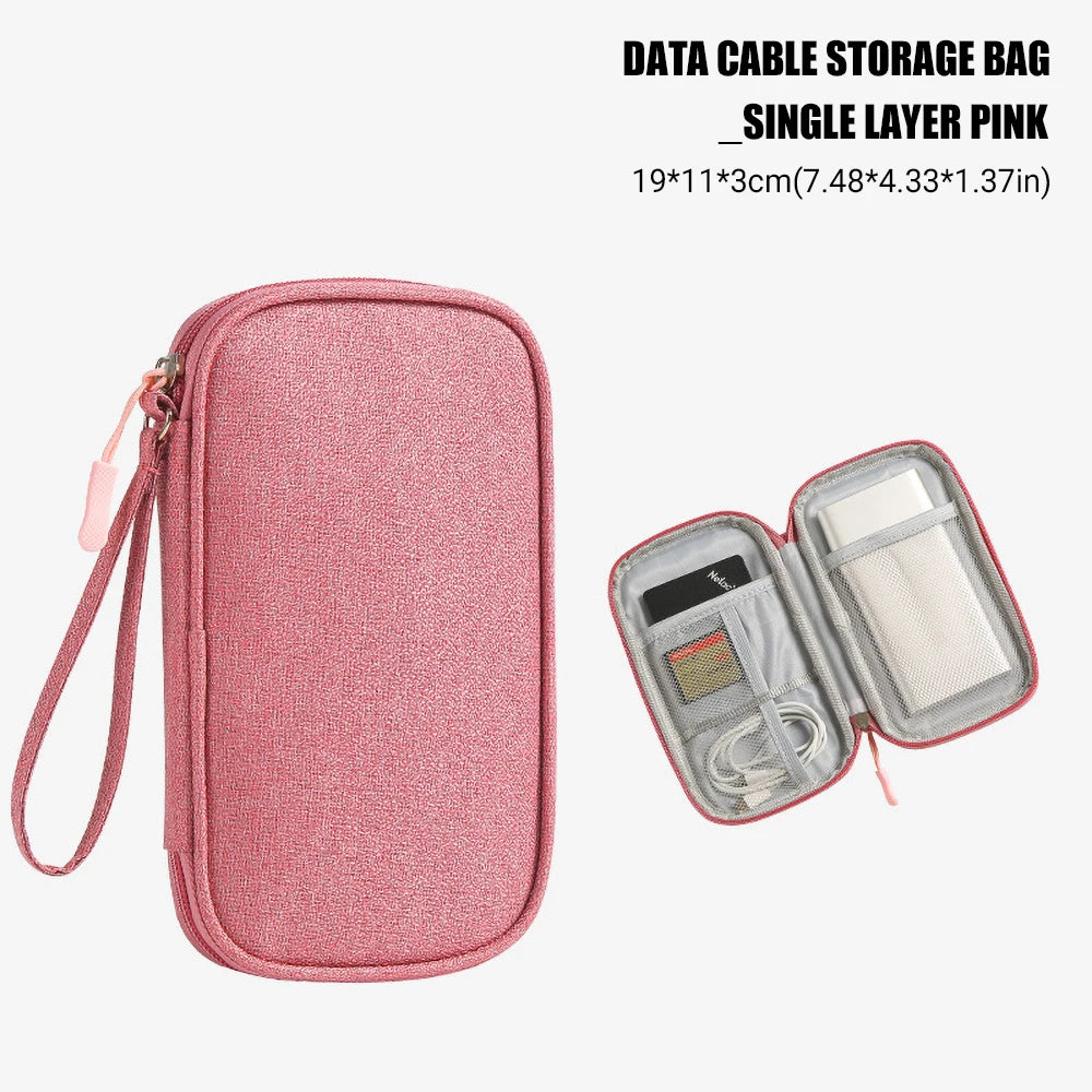 Waterproof Travel Cable Organizer Bag | Double Layer Carry Case