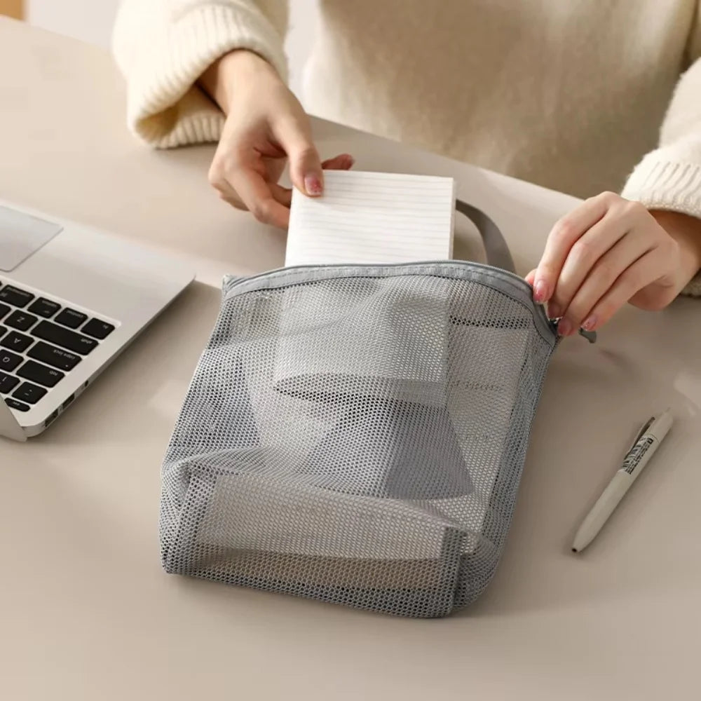 Hanging Mesh Toiletry Bag – Portable Travel Cosmetic Organizer