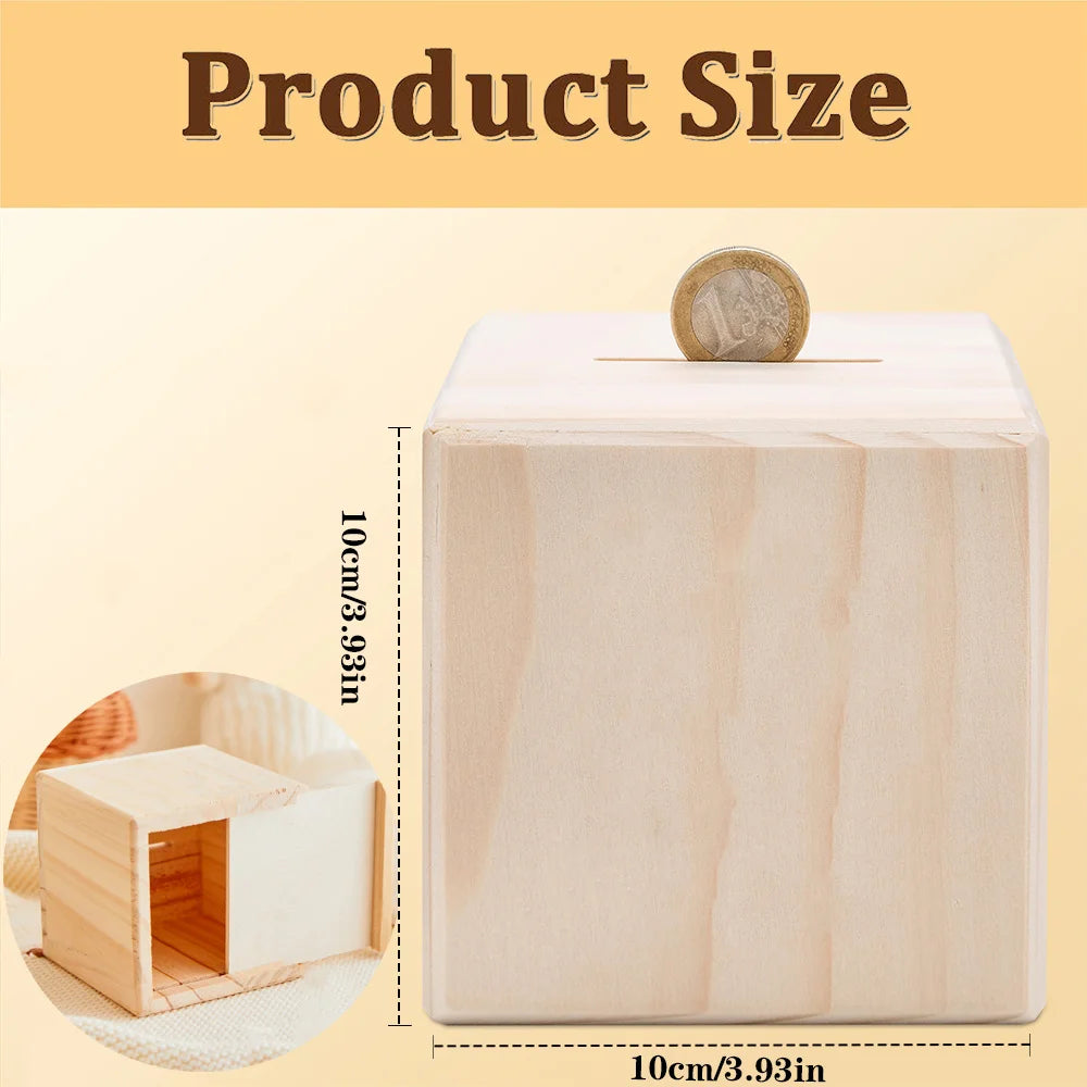 Personalized Wooden Animal Piggy Bank – Custom Name Money Box