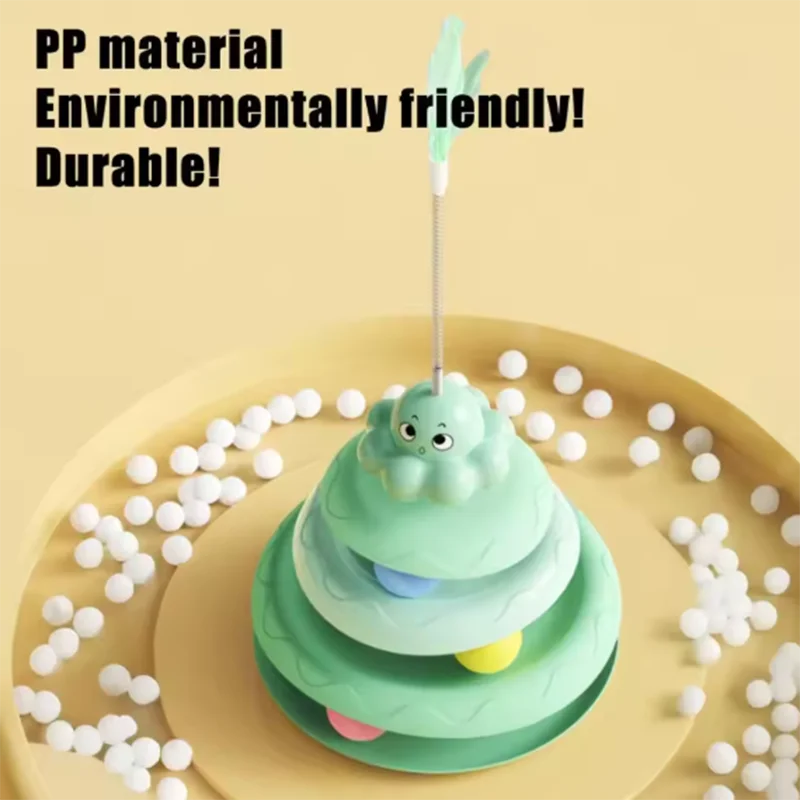 3-Layer Ball Cat Turntable & Octopus Teaser Toy | Pet Puzzle