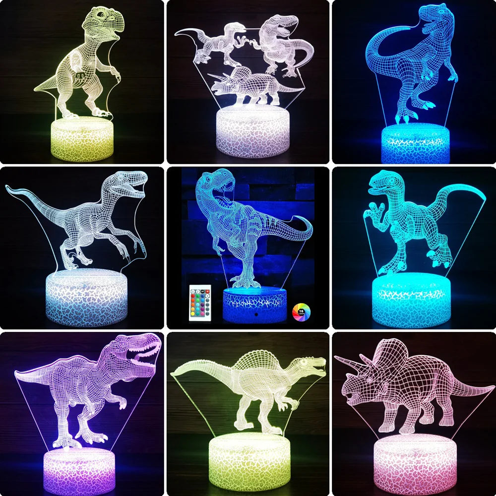Spinosaurus 3D LED Night Light for Kids – 7 Color Dino Lamp