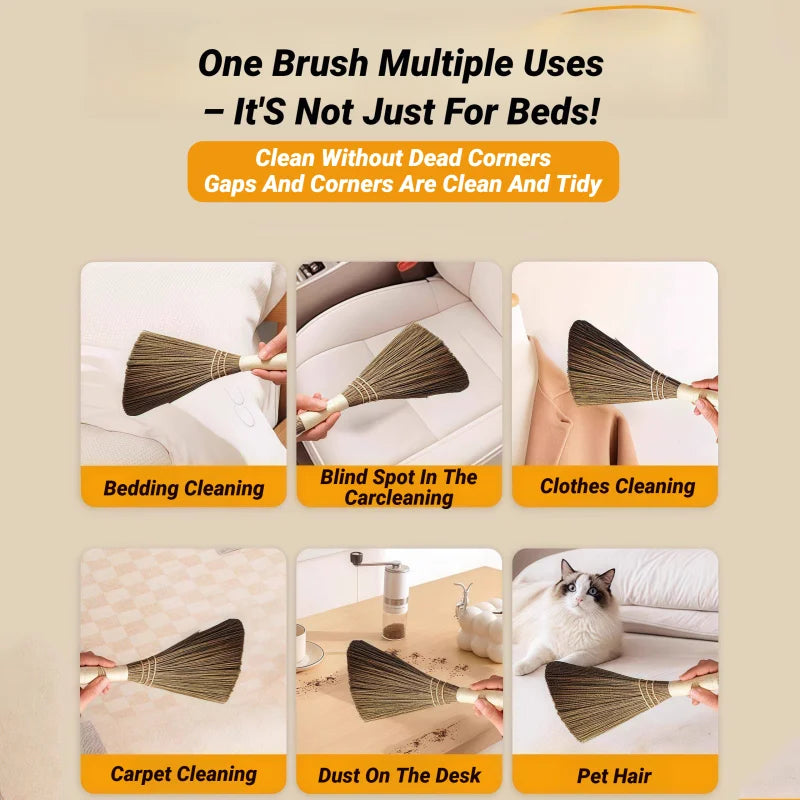 Handmade Natural Grass Broom – Vintage Floor Sweeper Set