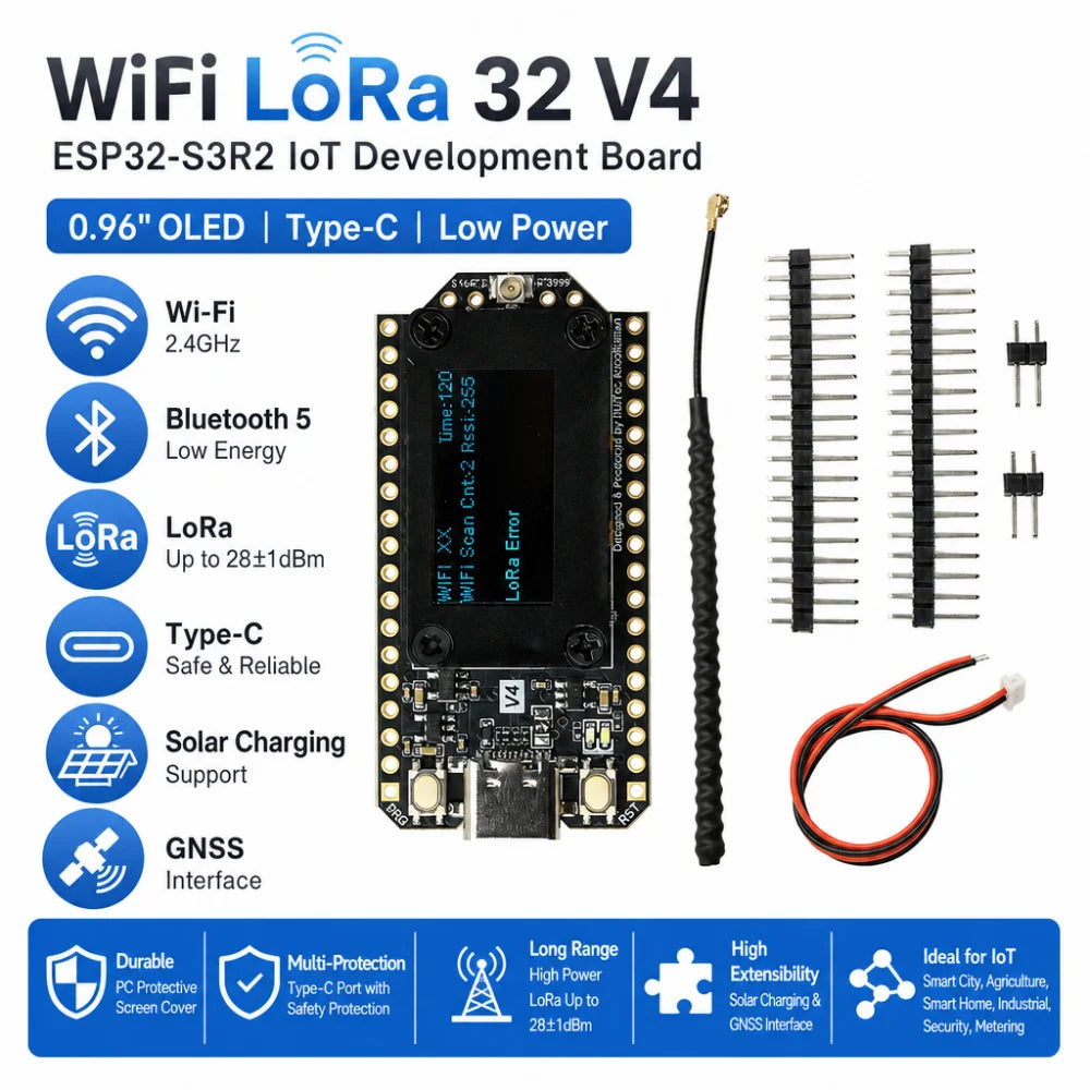 WiFi LoRa 32 V4 ESP32-S3R2 IoT Development Board 0.96" OLED