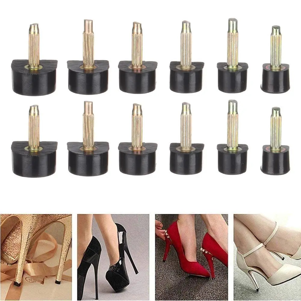 Stiletto High Heel Tip Replacements – 5 Pairs TPU & Metal
