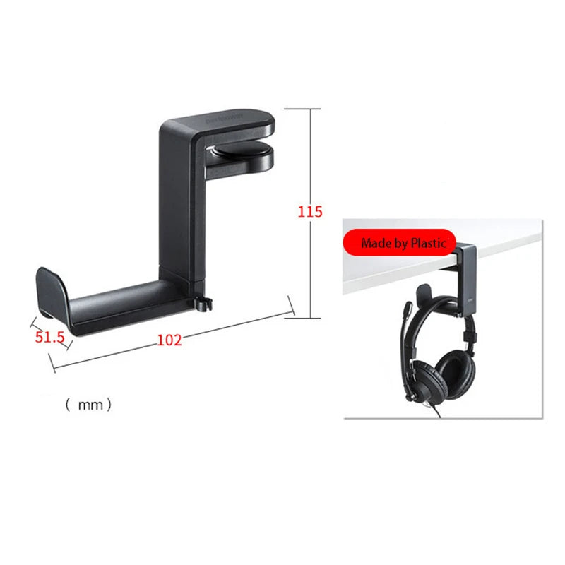 360° Rotating Headset Stand Desk Clamp | Headphone Hanger