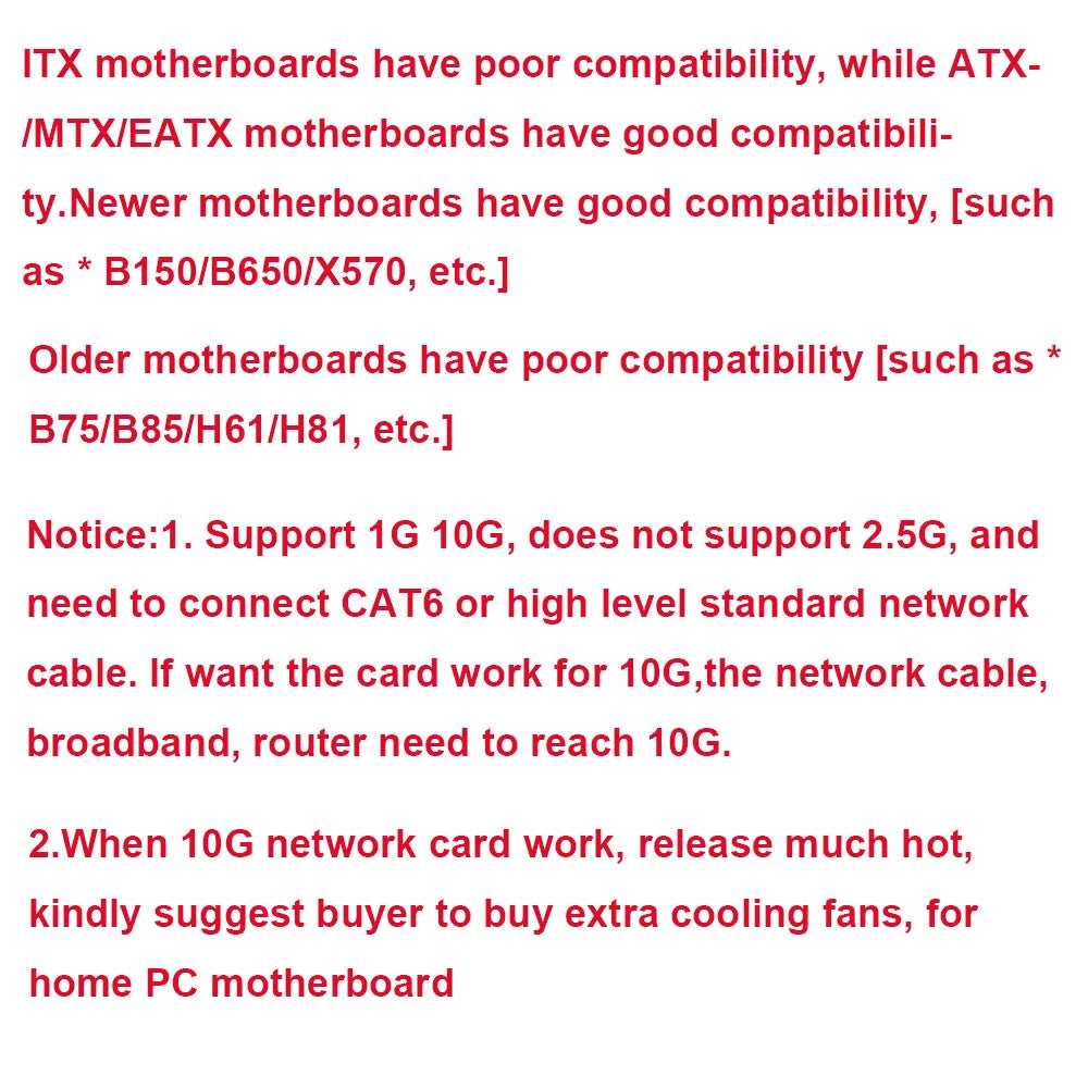 10G Dual Port PCIe Network Card X540-T2 – NAS & Server Adapter