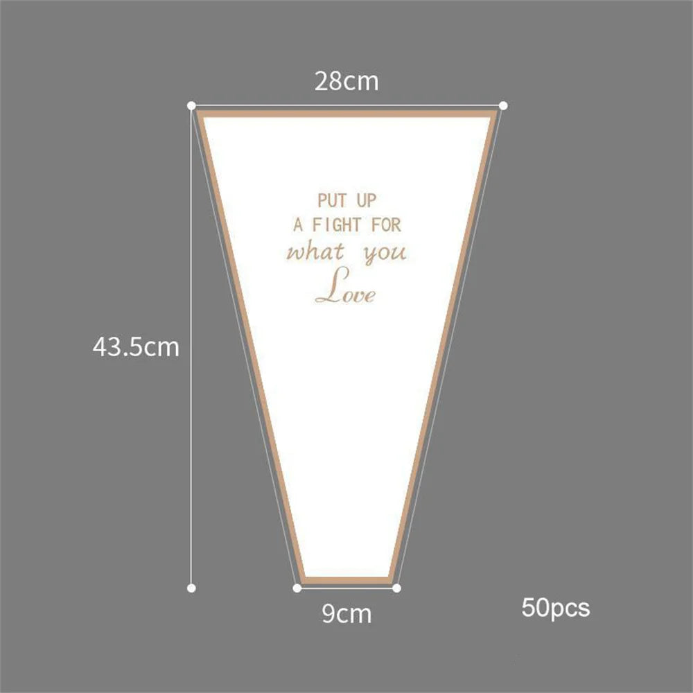 50-Pack Waterproof Rose Flower Wrapping Bags – Rose Gold