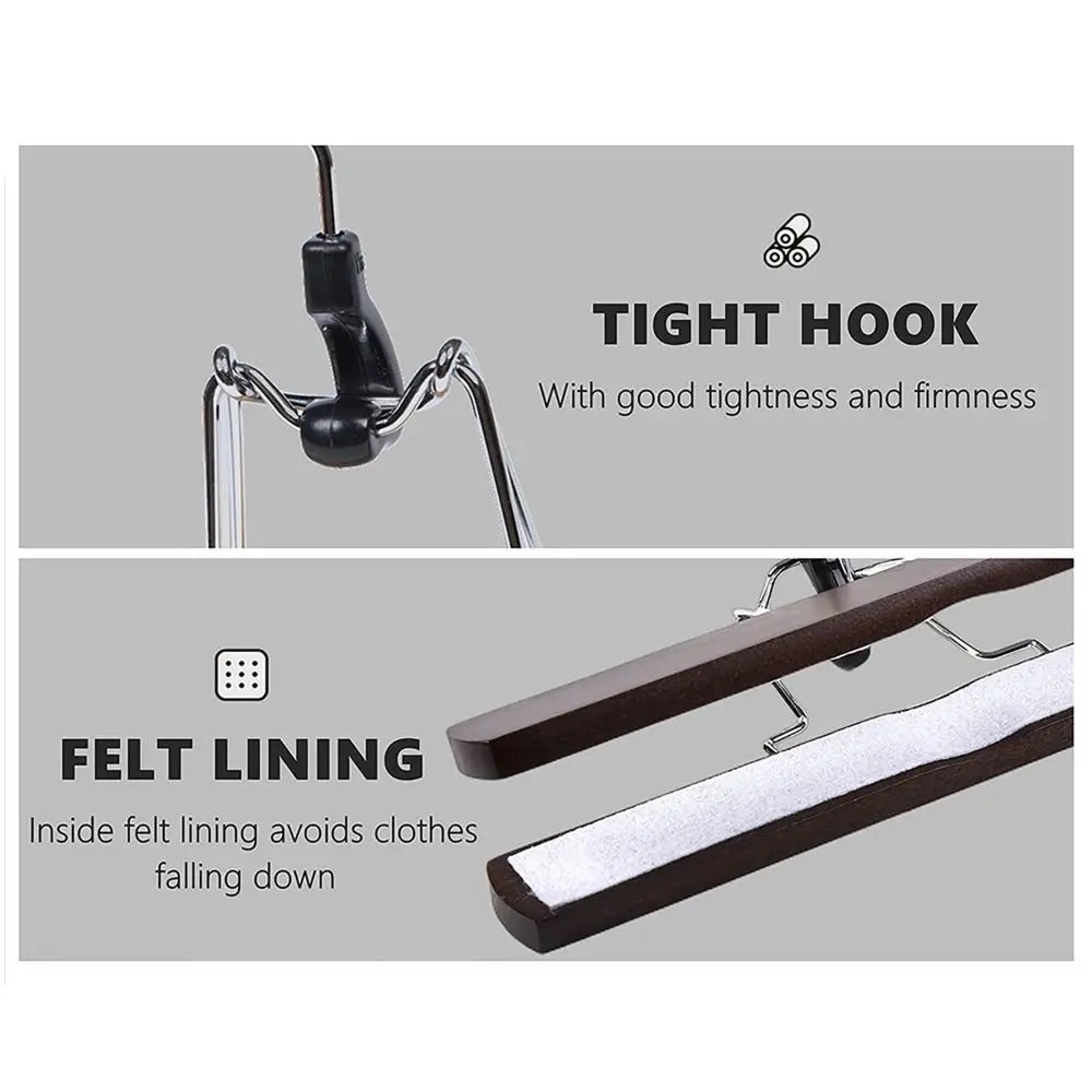 Wooden Skirt & Pants Hanger – Non-Slip Retro Closet Hook