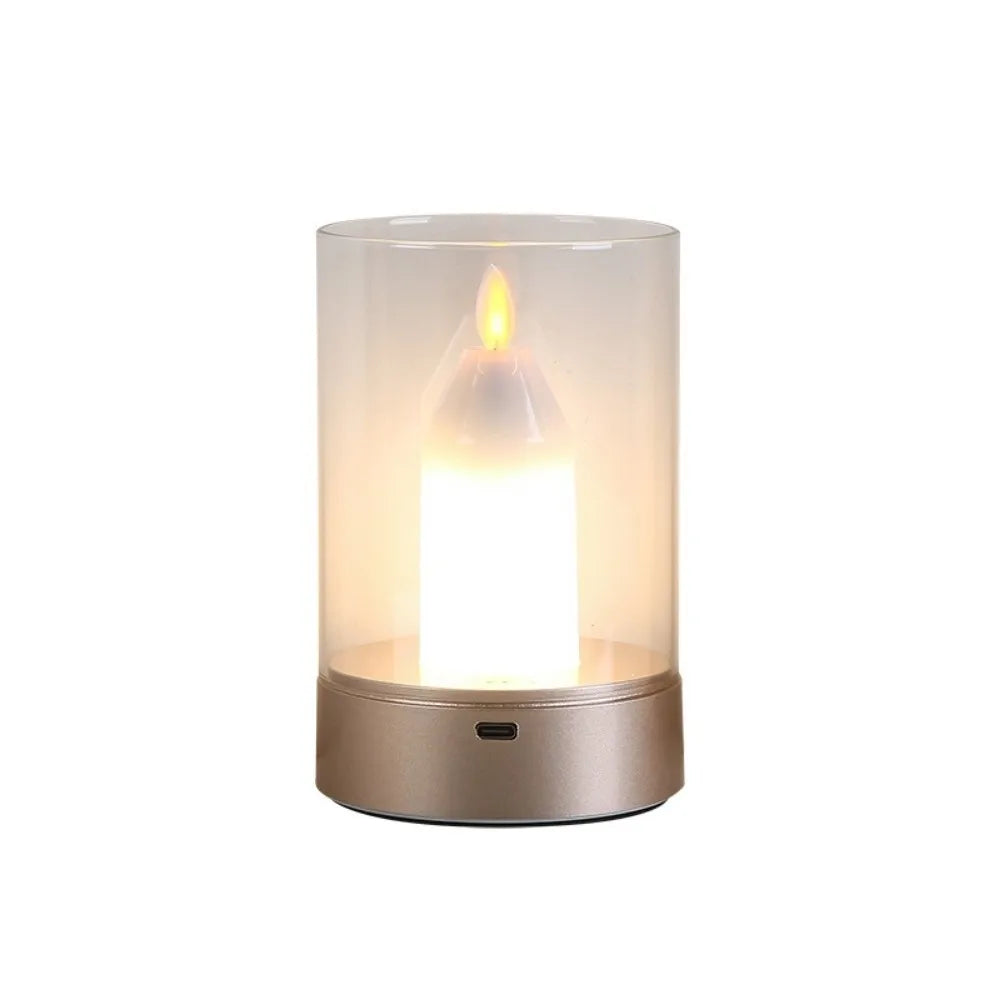 Rechargeable Flameless LED Candle Night Light – Dimmable Warm