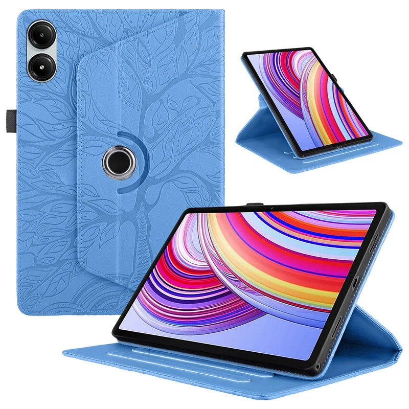 Xiaomi Redmi Pad 2 11" Case – Embossed Tree 360° Rotating Stand