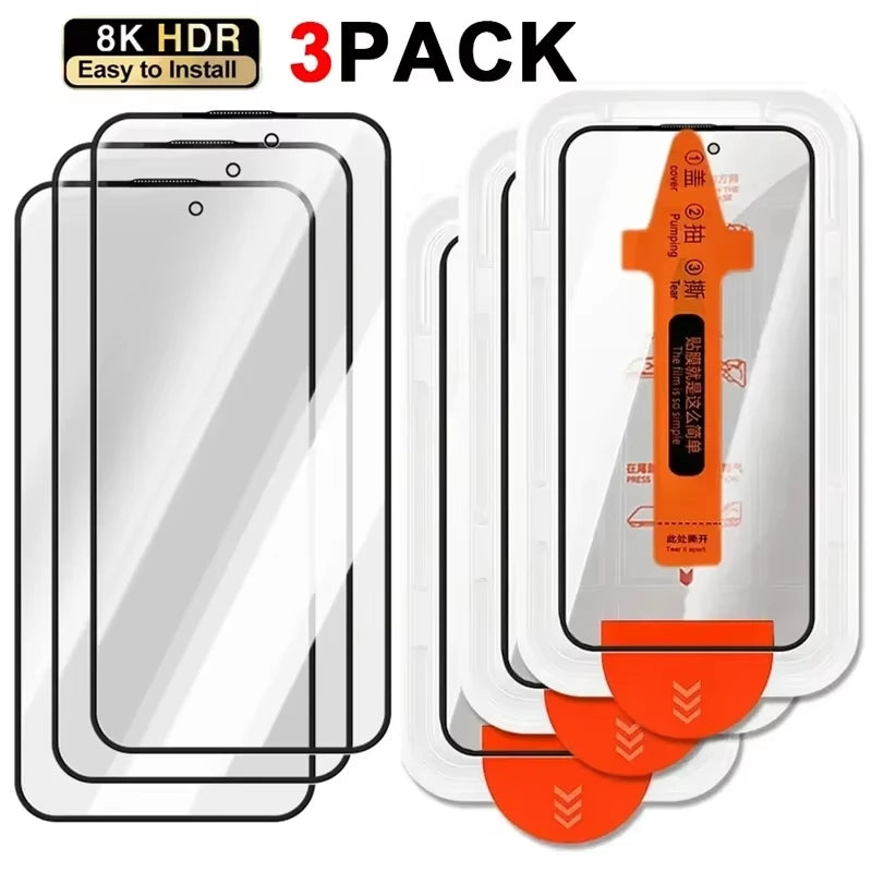 3-Pack Samsung Galaxy Tempered Glass Screen Protector | HD Clear