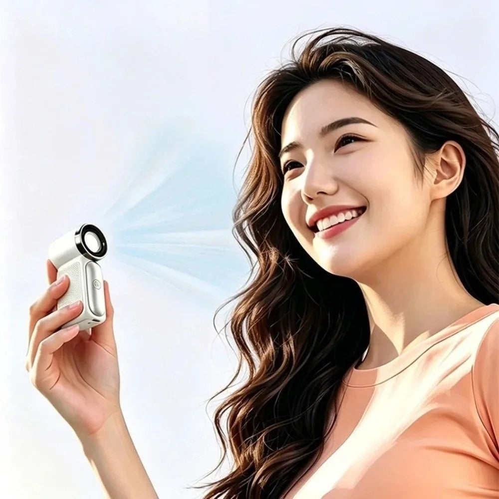 Portable Mini Handheld Fan – USB Rechargeable, LED Display