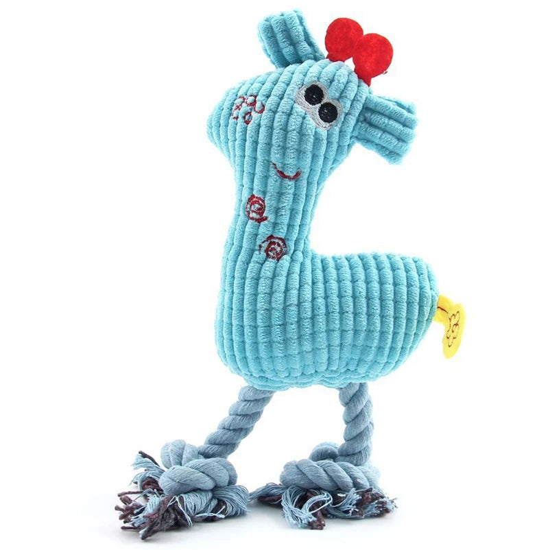 Sika Deer Plush Squeaky Dog Toy – Bite-Resistant Fleece