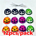 Halloween Wooden Pumpkin Pendants – 12-Piece Holiday Décor Set