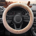 Fluffy Plush Steering Wheel Cover – Universal Winter Car Protector