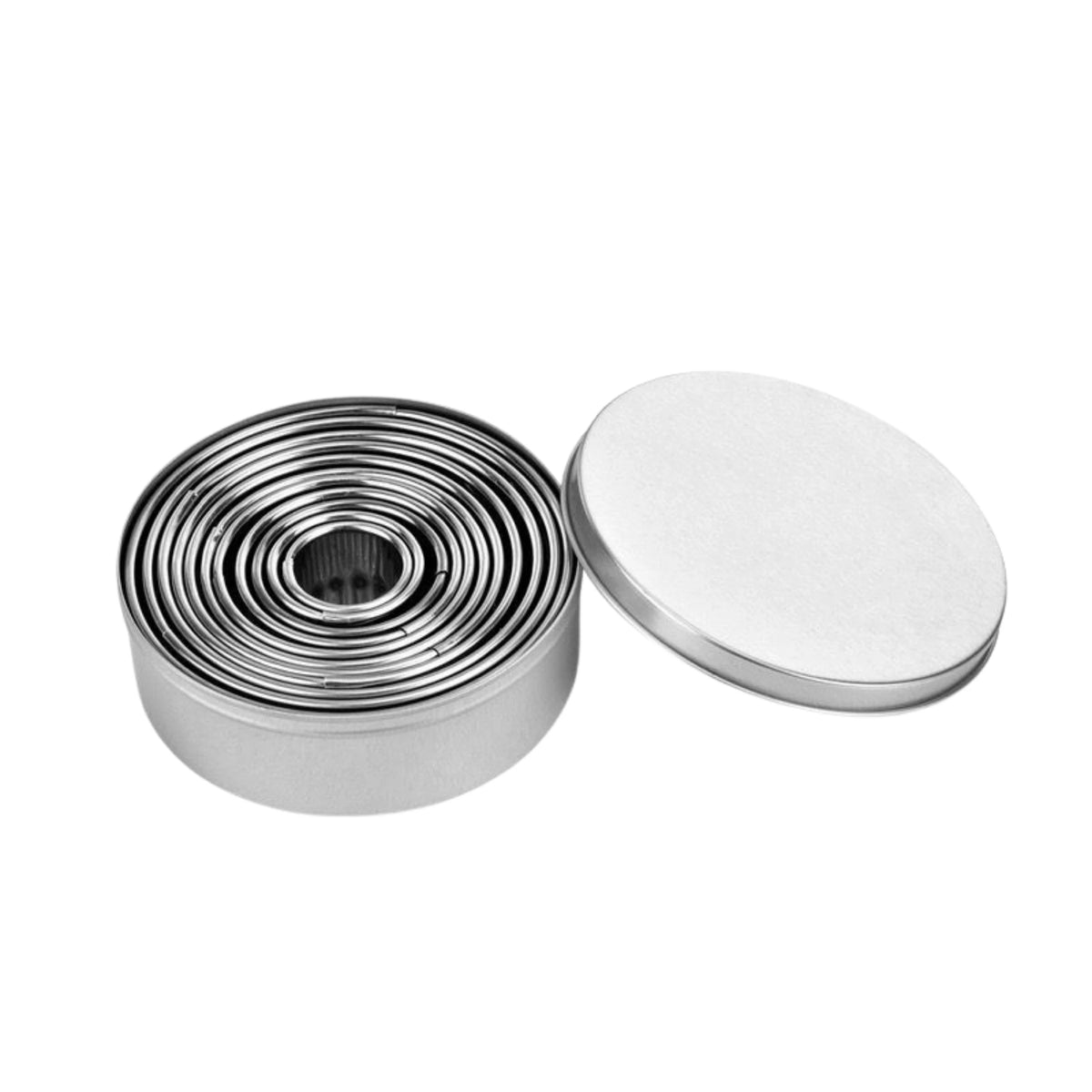 Stainless Steel Round Cookie & Dough Cutter Set – 9–12 Pc