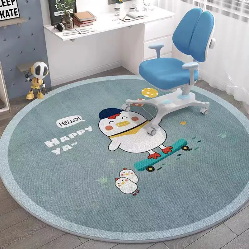 Space Round Rug – Rocket Astronaut Planets Stars Floor Mat