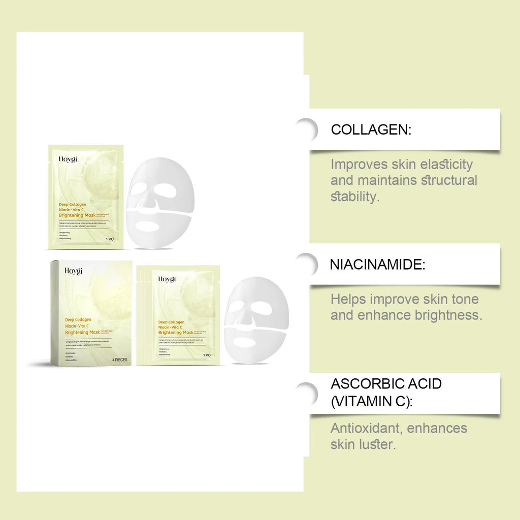 Hoygi Vitamin C Sheet Mask – Brightening & Hydrating 4-Pack