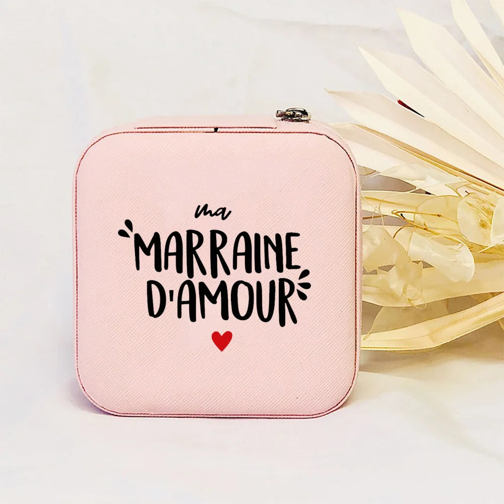 French Print Faux Leather Travel Jewelry Box | Tata Gift