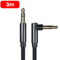 3.5mm 90° Elbow to Straight Male Braided Nylon Aux Audio Cable