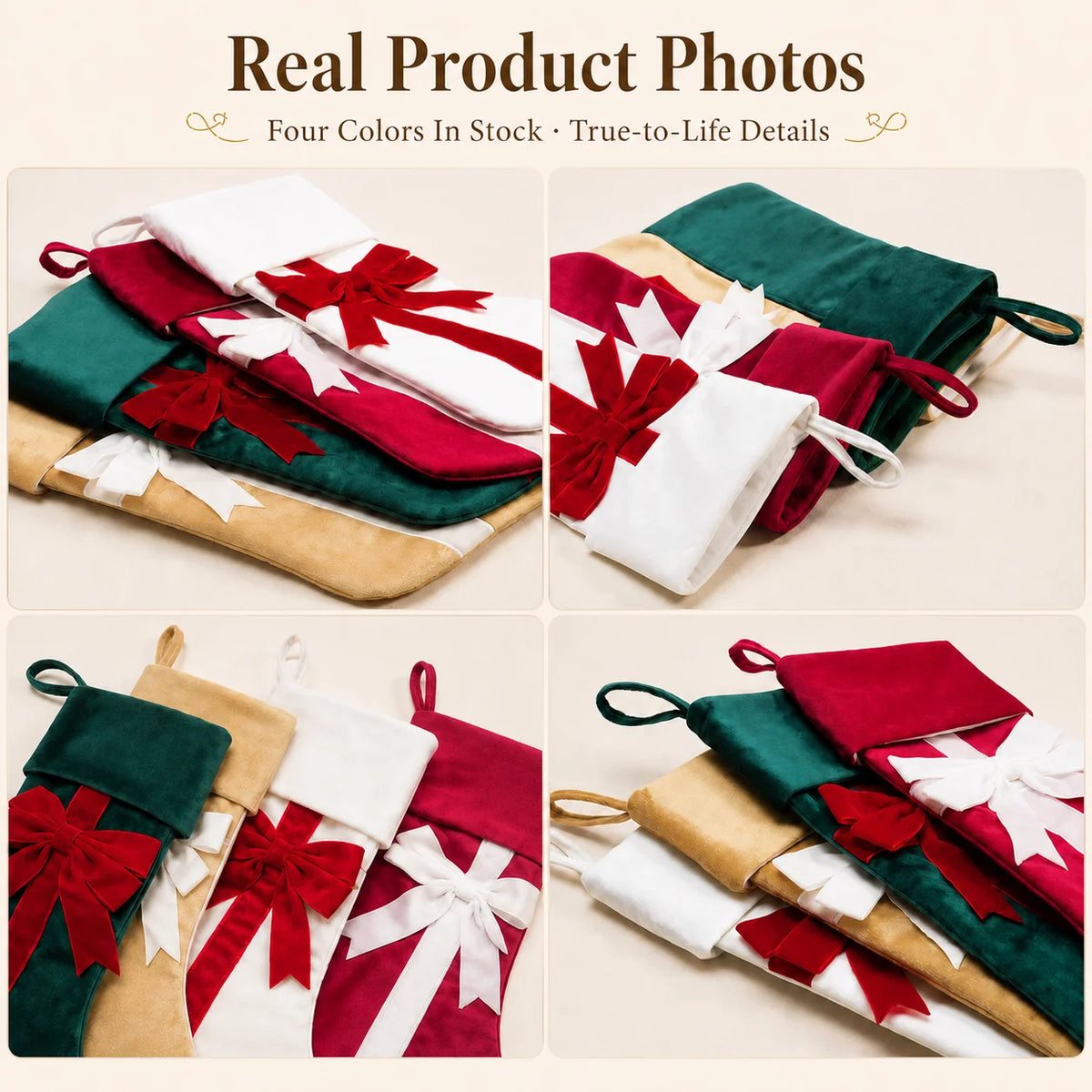 Velvet Christmas Stocking – Hanging Holiday Decoration & Gift Bag