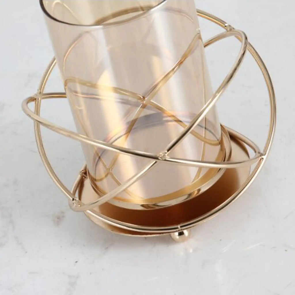 Geometric Iron Candle Holder Vase – Golden Home Décor