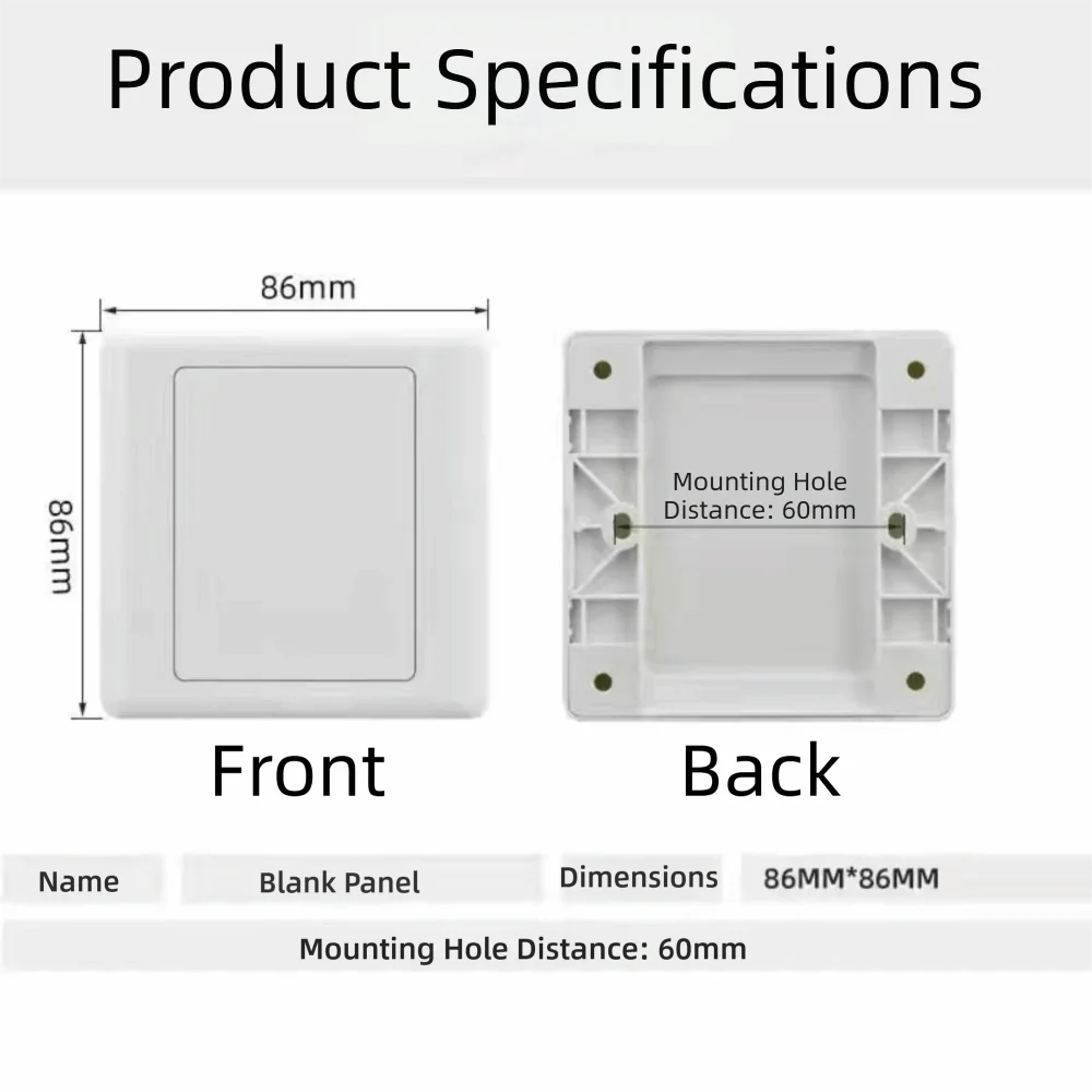 86 Type Wall Blank Panel Cover Plate – Switch Socket Hole