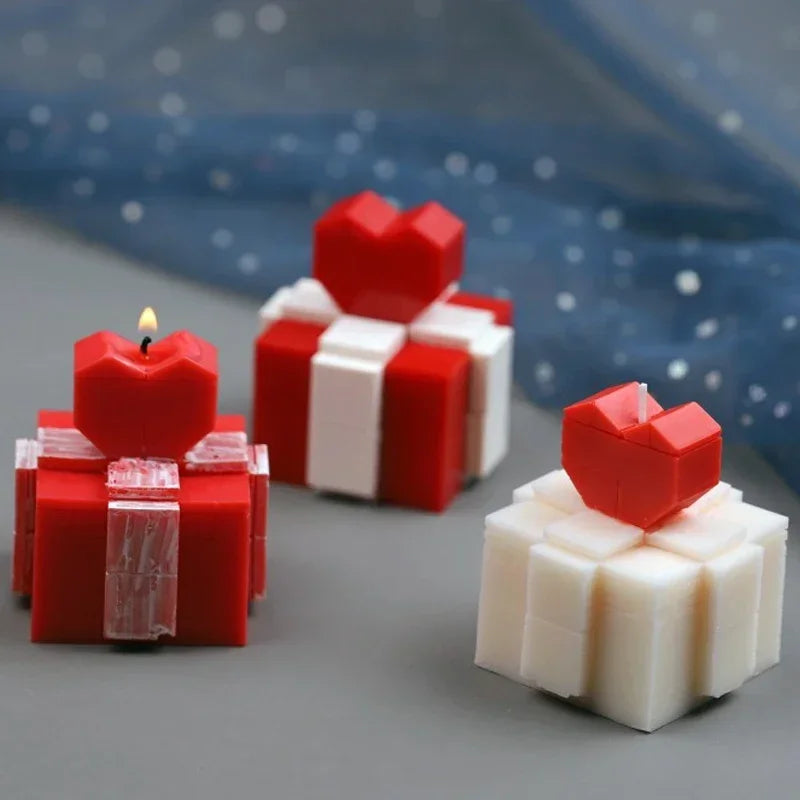3D Love Gift Box Silicone Mould – DIY Candle Resin Soap Mold