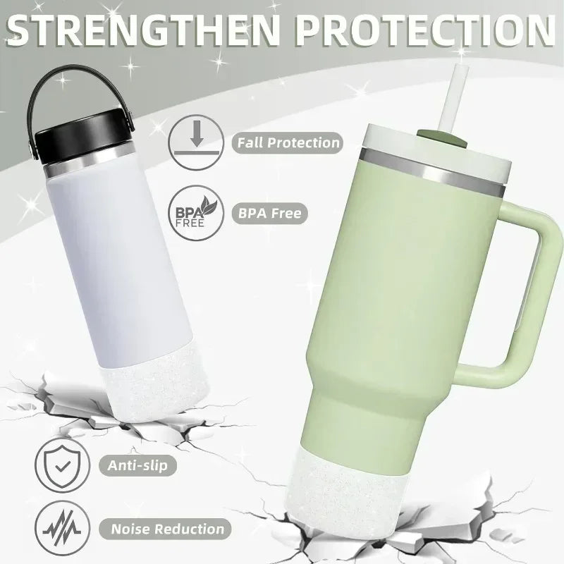 Silicone Glitter Bottle Bottom Sleeve – Anti-Slip Tumbler Cover