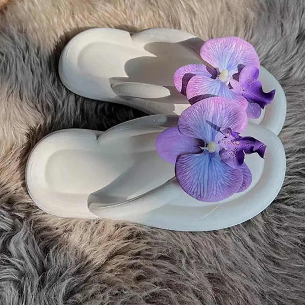 Women's EVA Butterfly Orchid Flip Flops – Anti-Slip Slides