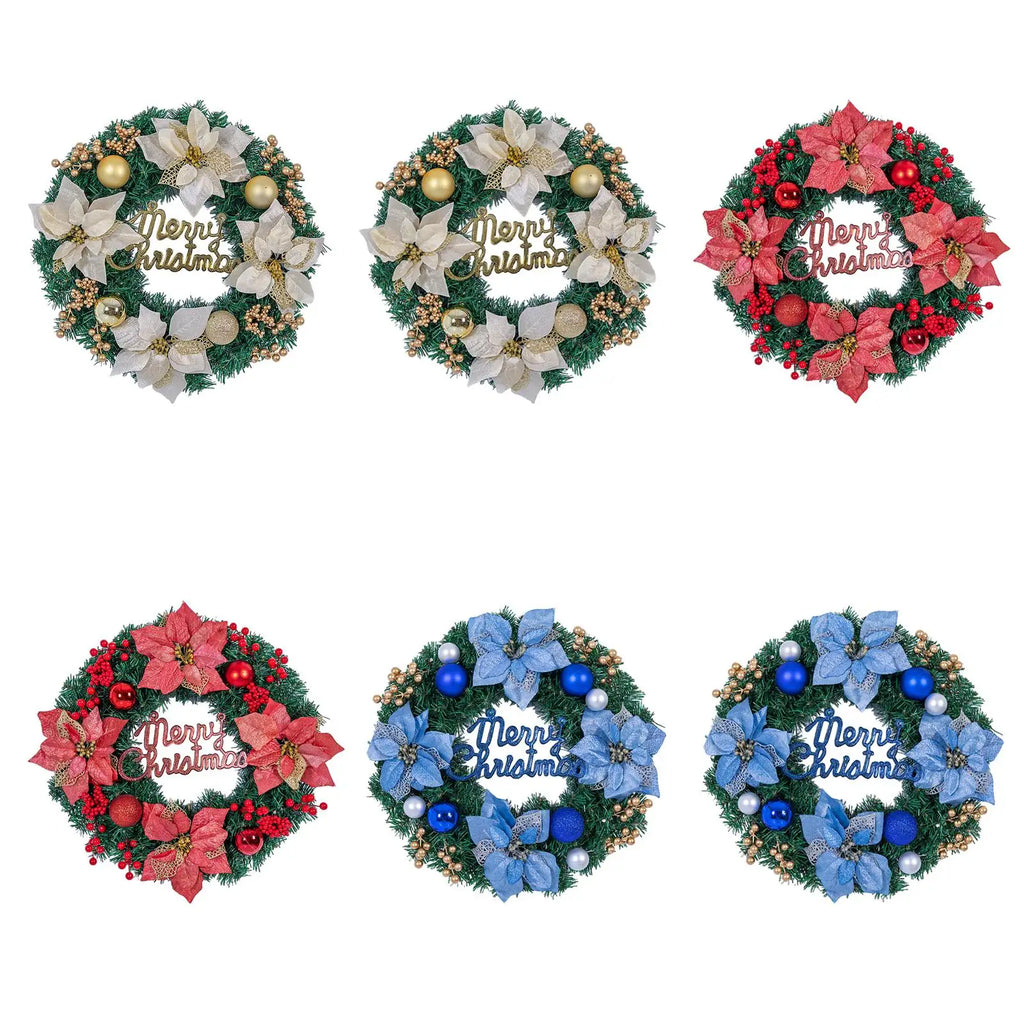 Christmas Wreath with Ball Ornaments – Artificial Front Door Decor