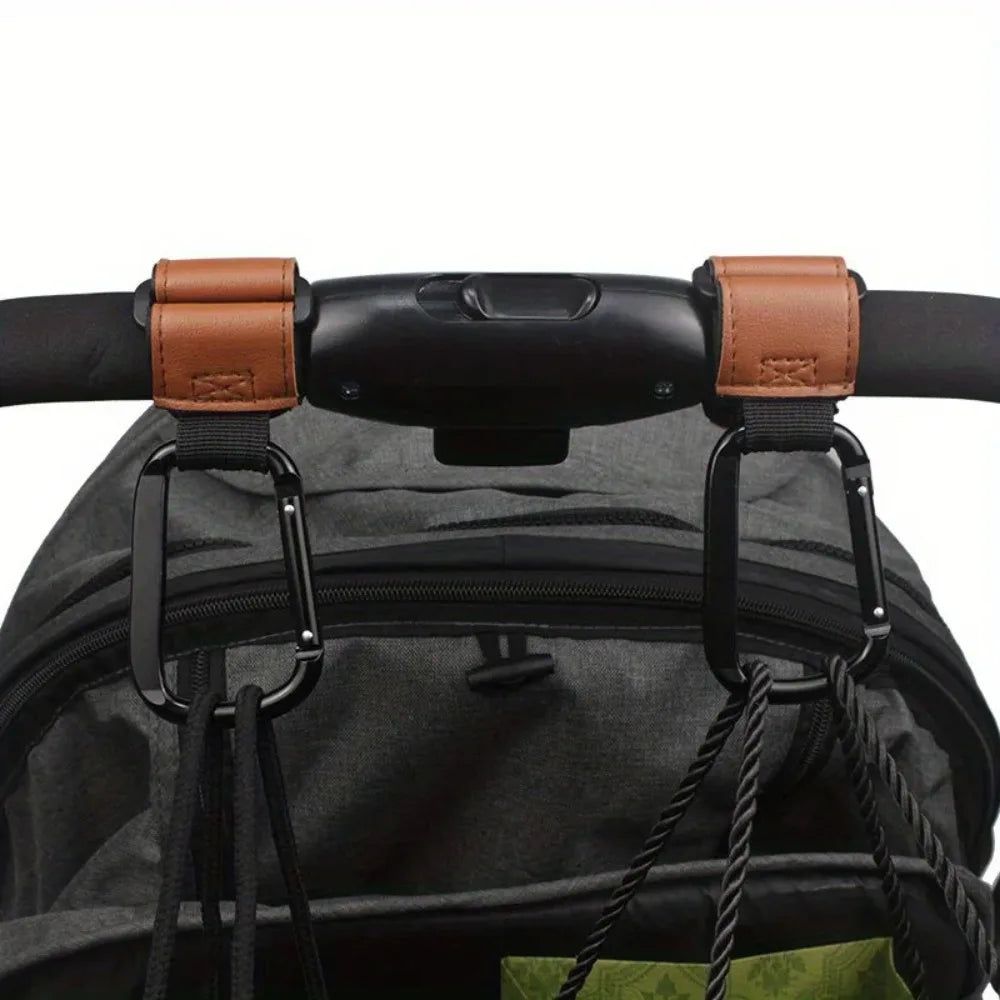 Universal Heavy-Duty Stroller Hooks – Diaper Bag Clip Organizer