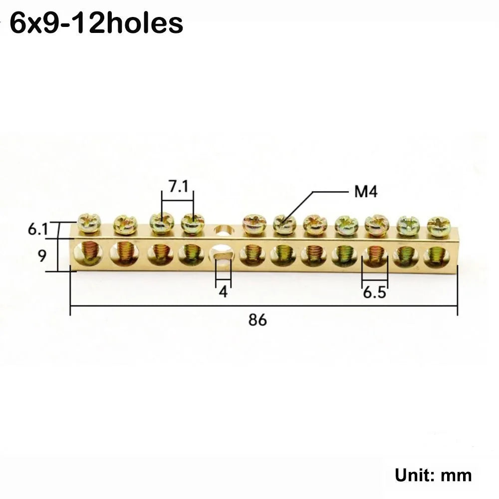 Copper Bus Bar Terminal Block – Brass Screw Wire Connector