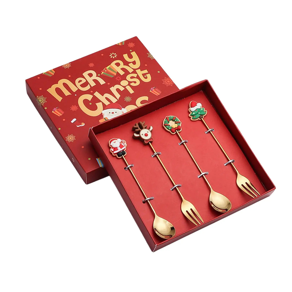 Santa Christmas Stainless Steel Cutlery Set – Spoons & Forks