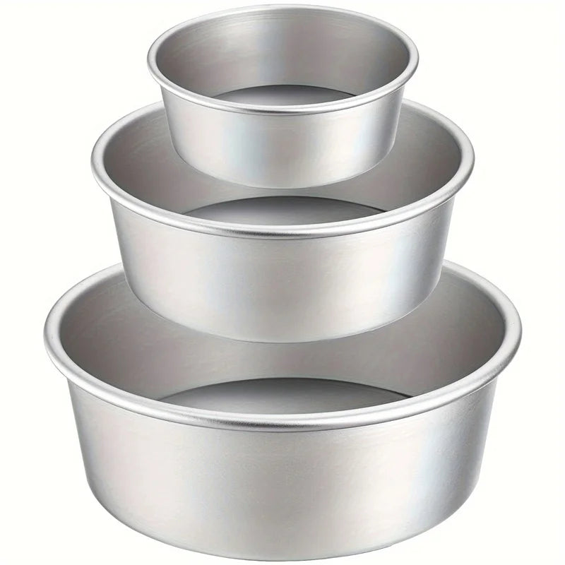 Round Cake Pan Set 4/6/8/10 Inch Hard Anodized Nonstick